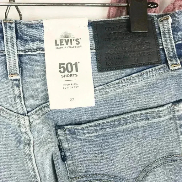 Levi's LMC 501‎ High Rise Shorts Patched Sky - Picture 7 of 7